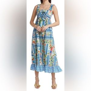 Farm Rio Tropical Tiles Maxi Dress Small